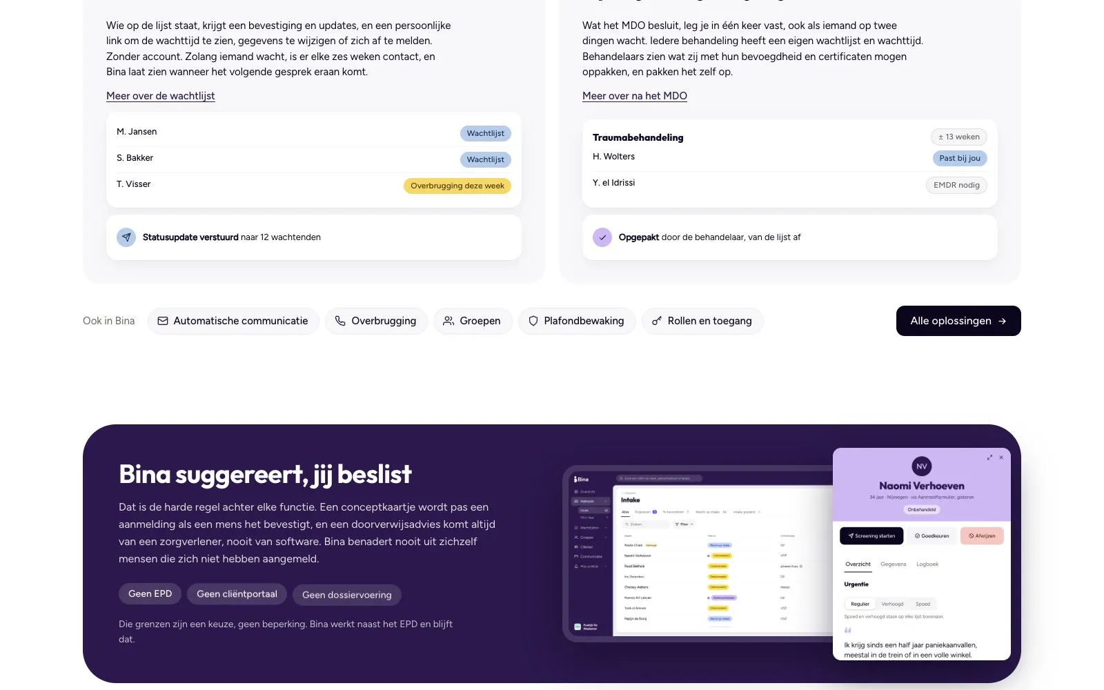 Wachtlijsten en behandelingen zoals ze op bina-app.nl worden uitgelegd