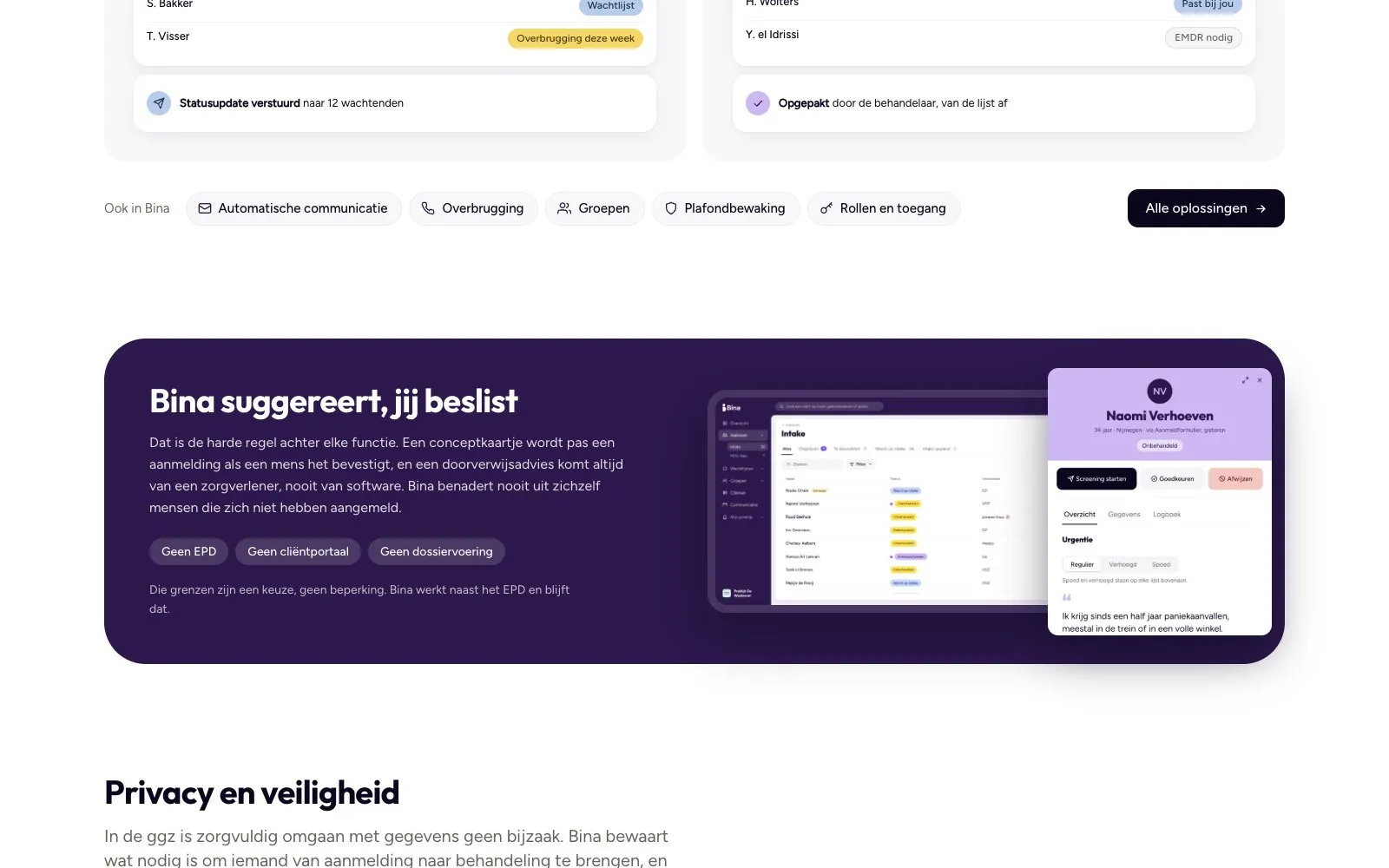 Bina suggereert, jij beslist: de regel achter elke functie