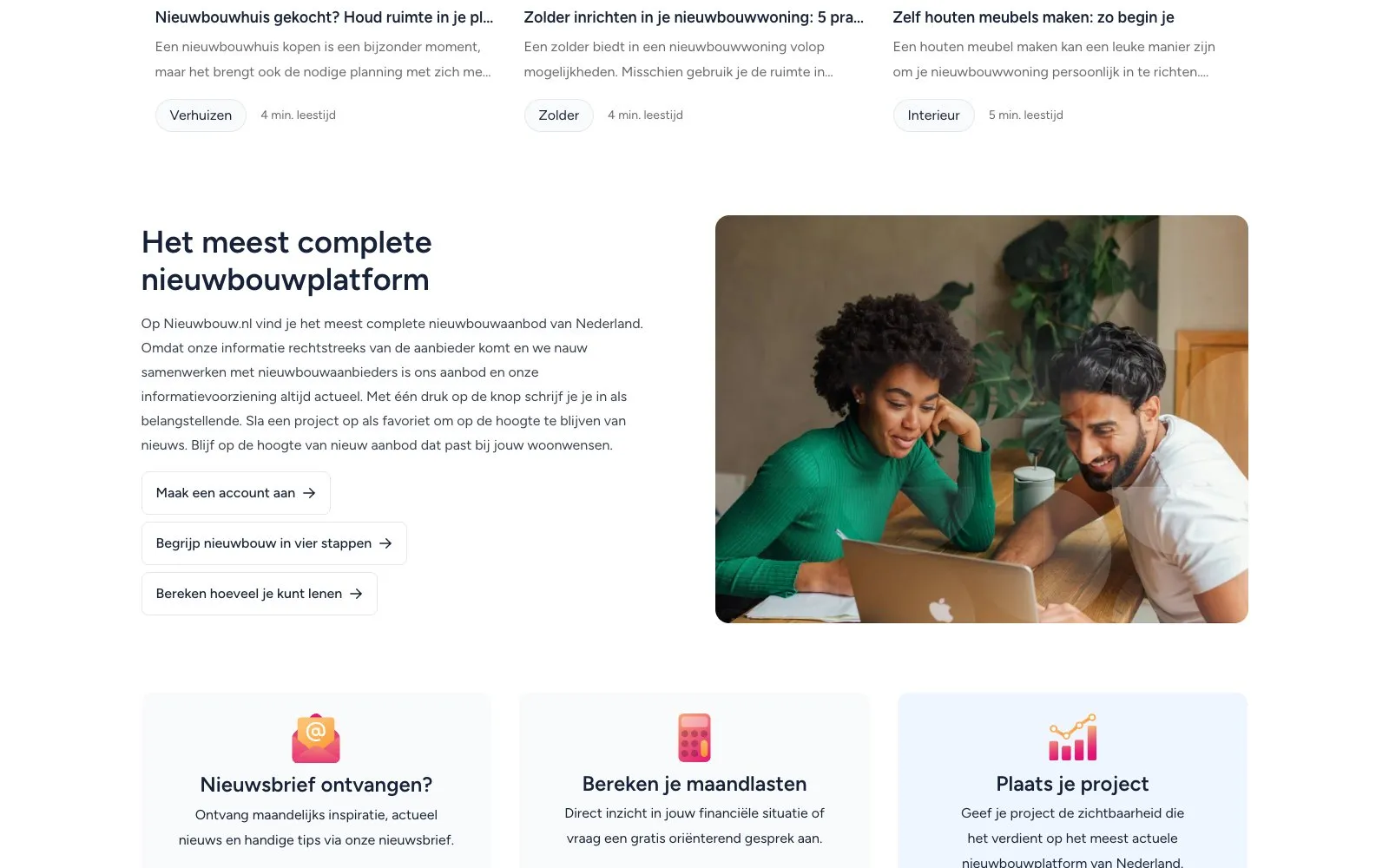 Het meest complete nieuwbouwplatform: de uitleg op de homepage
